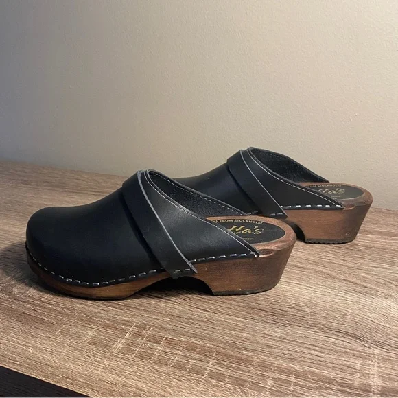 Lotta From Stockholm Black Leather Clogs - Picture 3 of 4